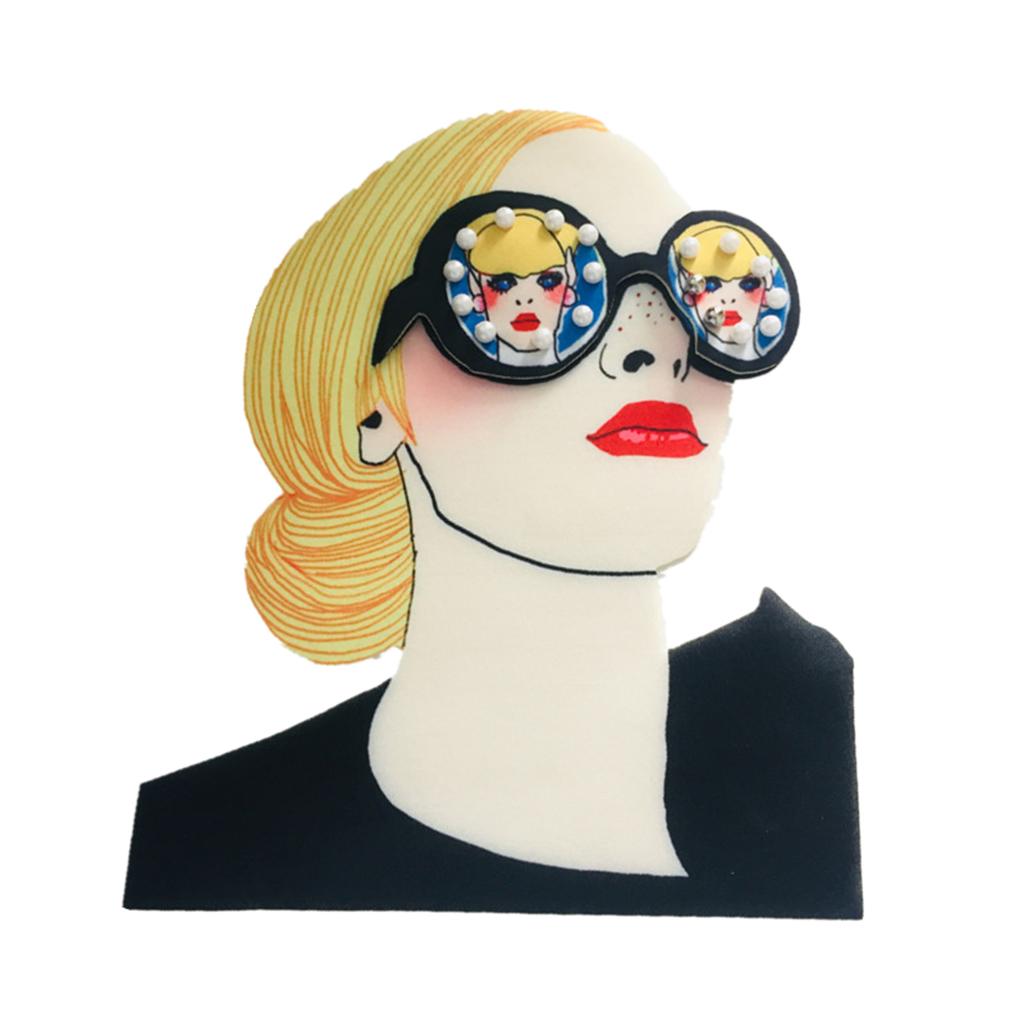 Maxbell Girl Pattern 3D Design Cloth Patch Sew on Sticker for Clothing Jacket Decor