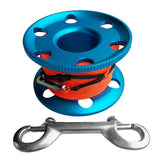 Maxbell Scuba Diving Finger Spool Reel Line with Dual Bolt Clip 20m Blue& Orange