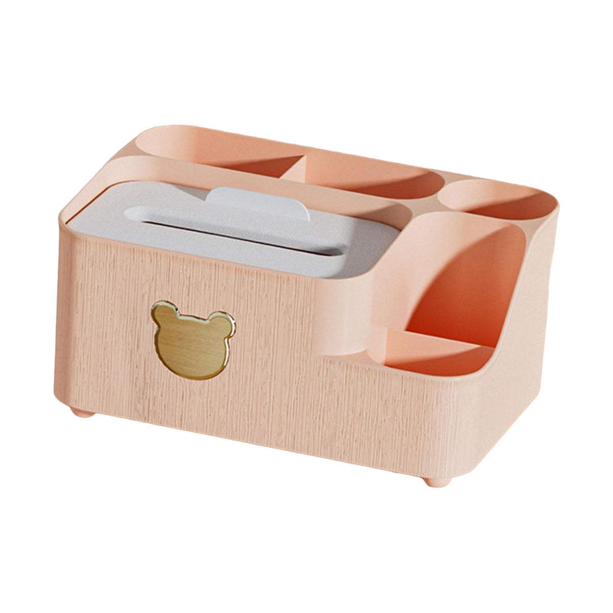 Maxbell Tissue Box Holder Desktop Storage Box Case for Night Stand Office Dresser Pink L