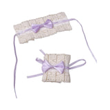Maxbell Anime Maid Cosplay Accessories Lolita Hand Sleeve Wrist Cuffs for Wedding Purple