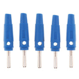 Max 5Pieces 4mm Wire Audio Speaker Cable Banana Plug Connectors Adapter blue