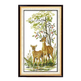 Maxbell Animals Deers Stamped Cross Stitch Kits for Adults Embroidery 14CT Count