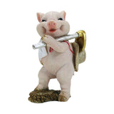 Maxbell Pig Figurine Cute Garden Statue Sculpture Outside Nursery Room Hoeing 10x6.5x5.5cm