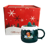 Maxbell Christmas Themed Coffee Mugs Milk Juice Mug 430ml for Home Wedding Birthday Green