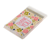 Maxbell 100xCellophane Seal Bag Self-Adhesive Thank you Cookie Candy Gift Wrapping