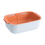 Maxbell Household Telescopic Drainage Basket Adjustable Kitchen Sink Strainer Basket Orange