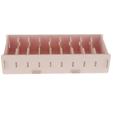 Max 9 Dividers Name Card Wooden business card case office desktop Light pink