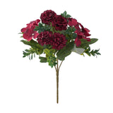 Maxbell Silk Hydrangea Flowers Bouquet for Living Room Meeting Room Decor Red
