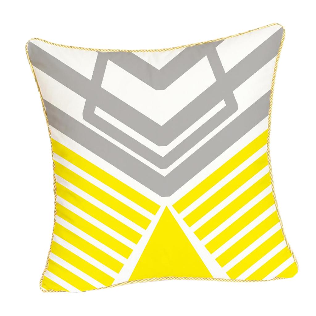 Max Gold Trimmed Square Geometric Falnnel Pillowcase 18"x18"  Strips