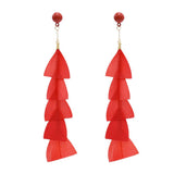 Maxbell 15cm Long Feather Earring Bohemian Handmade Dangle Studs Earrings Red
