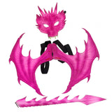 Maxbell Dinosaur Tail Mask Wing Sets Halloween Props Dragon Costume for Kids Red