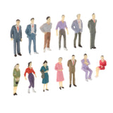 Maxbell 13pcs Model Trains 1:50 Painted Figures O SCALE People Standing Seated