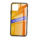 Maxbell Luxury Glass NEVER GIVE UP BE YOURSELF Phone Case for iPhone 11 6.1inch - Aladdin Shoppers