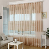 Max Sheer Curtains Rod Pocket Striped Sheer Curtain for Living Room  Khaki