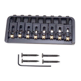 Max 8 String Roller Saddle Bridge for Electric Guitar with Screws Wrench Black