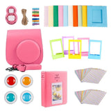 Maxbell For Fujifilm Instax Mini 9 Camera PU Case Filter+Close up Lens Gift Set flamingo pink