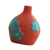 Maxbell Ceramic Flower Vase Planter Bottle Tabletop Creative Centerpieces Red