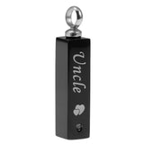 Maxbell Stainless Steel Rectangle Urn Heart Print Pendant Memorial Keepsake Uncle