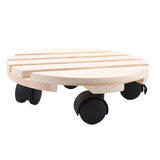 Maxbell Rolling Plant Stand Caddy Pallet Round Flower Pot Trolley Stand With Wheels 25cm