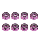 Maxbell 8pcs Skateboard Truck Wheel Axle Screw Nuts Longboard Accessories Purple