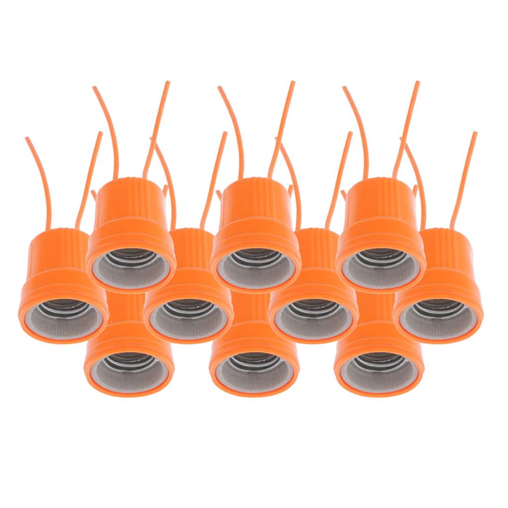 Max 10 Pcs E27 Heat Basking Lamp Holder For Reptile Lizard Turtle Habitat Orange