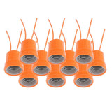 Max 10 Pcs E27 Heat Basking Lamp Holder For Reptile Lizard Turtle Habitat Orange