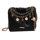 Maxbell Women Chain Shoulder Bag Stylish Chain Shoulder Strap for Street Work Summer Black