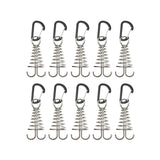 Maxbell 10Pcs Tent Stakes Deck Anchor Peg Spring Buckle Tent Accessories for Outdoor Black