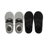 Maxbell 2 Pairs Yoga Socks for Women Backless High Quality Cotton for Fitness Ladies Black and Gray
