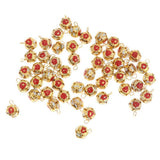 Maxbell 50 PCS Red Ball-flower Jingle Bells DIY Christmas Decor Crafts Toy 12mm