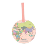Maxbell Fashion Map Luggage Tag Travel Accessories for Backpack Name Tags Suitcase pink