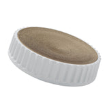 Maxbell Pet Cat Scratcher Pad Scratching Board Toy Corrugated Cardboard Pet Supplies White Diameter 45cm