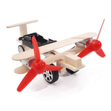 Maxbell DIY Wood Assemble Plane Model Airplane Science Experiment Kit Double-Engine
