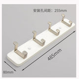 Max Antique  Wall Mounted Bamboo Hook Robe Clothing Towel Hanger Black 4 Hooks