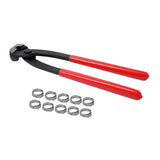 Max 10 Piece Stainless Steel Single Ear Hose Clamp+Ear Clamp Pincer 14.8-18mm