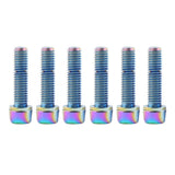 Maxbell 6 Pieces Bicycle Stem Bolts Ultralight Road Mountain Bike Screw 24.7x4.85mm