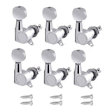 Maxbell 6x Guitar Tuning Pegs Sealed String Pegs for Classic Guitars Electric Guitar Argent 6R
