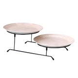 Maxbell 2 Tier Dessert Cake Stand Storage Tray Fruit Plate for Wedding Kitchen Decor Pink