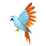 Maxbell Artificial Birds Feathered Parrot Figurine Bird Sculpture for Pathway Patio Blue