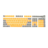 Maxbell Keycaps Set Backlit Two Color Key Caps for Mechanical Keyboards 980K 87 Keys Dark Gray,Yellow