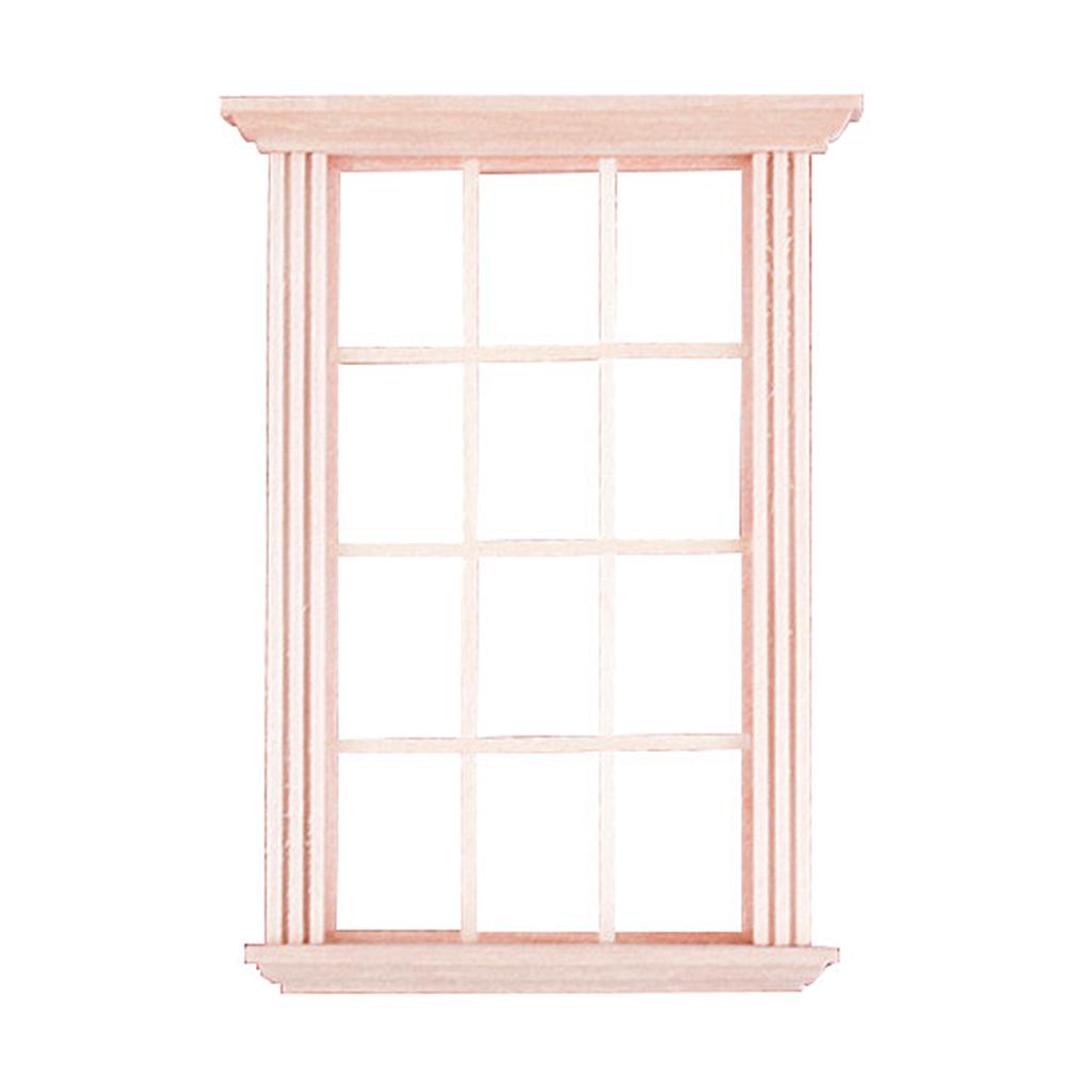 Maxbell 1:12 Raw Wood Window Frame Dollhouse Miniatures DIY Decoration Accessories