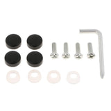 Max Steel License Plate Frame Screws Fasteners + Smooth Screw Caps Set Black