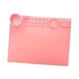 Maxbell Silicone Painting Mat with Cup 19.69"x15.75" Silicone Art Mat for Art Create Pink
