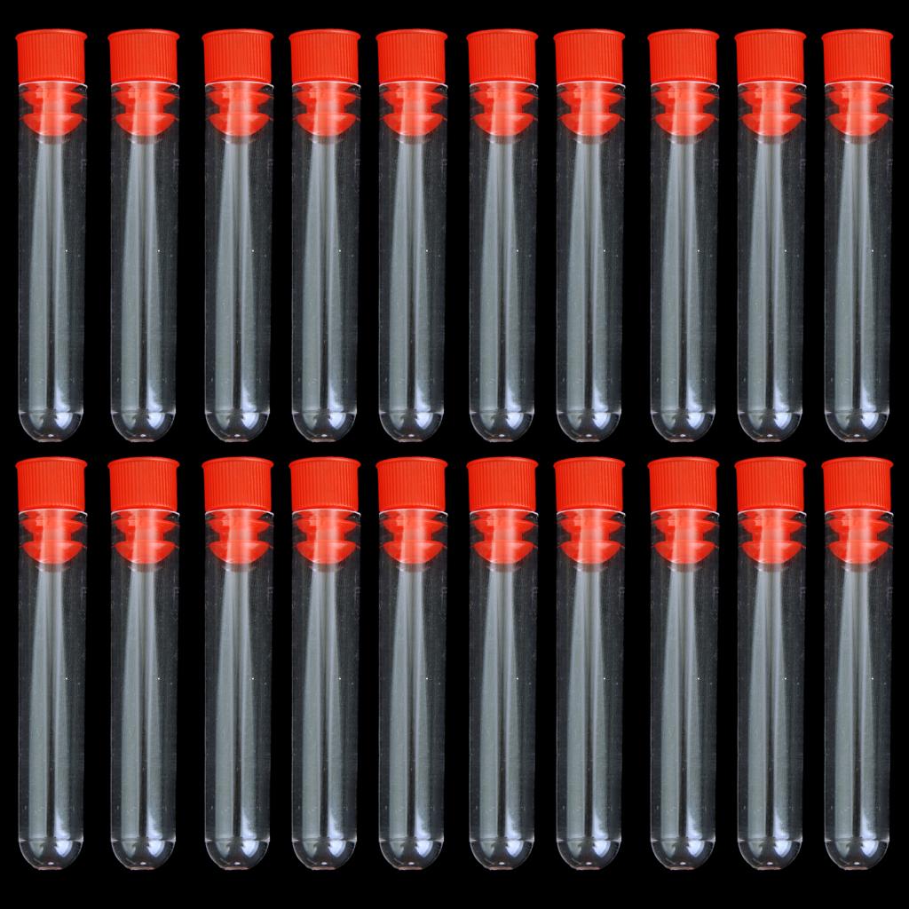 Maxbell 6x1cm Plastic Graduated Cryovial Test Tube Sample Vial with Seal Cap Pack of 20