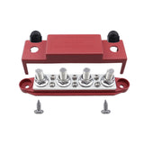 Maxbell Power Distribution Block Bus Bar Terminal Block for Marine Solar Wiring Red M10 3 8 Studs