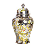 Maxbell Porcelain Ginger Jar Temple Jar Storage Office Bedroom Ceramic Flower Vase Argent