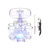 Maxbell 6 Glass Dispenser Clear Wine Rack for Party Party Drinking Wedding 6 Cups Light Opener