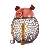 Maxbell Iron Pig Money Bank Hollowed Out Change Jar Cute for Birthday Christmas Gift