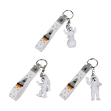 Maxbell 3Pcs Astronaut Keyring Bag Hanging Ornament Pendant Cartoon Wallet Decor Argent