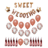 Maxbell SWEET WEDDING Themed Party Decorations Latex Confetti Balloon Tassels